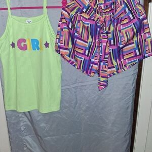 SHEIN Kids Matching Set in Lime Green and Multicolor